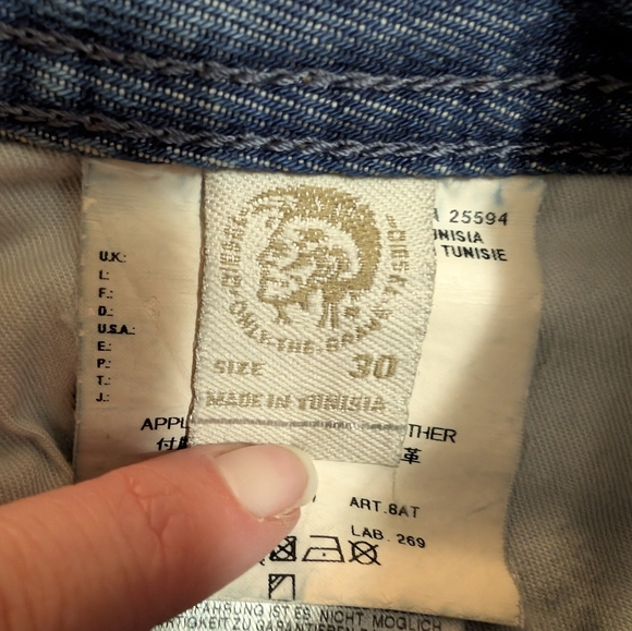 Diesel Zatiny Men's Button Fly Blue Jeans Size 30x30 - Picture 9 of 10